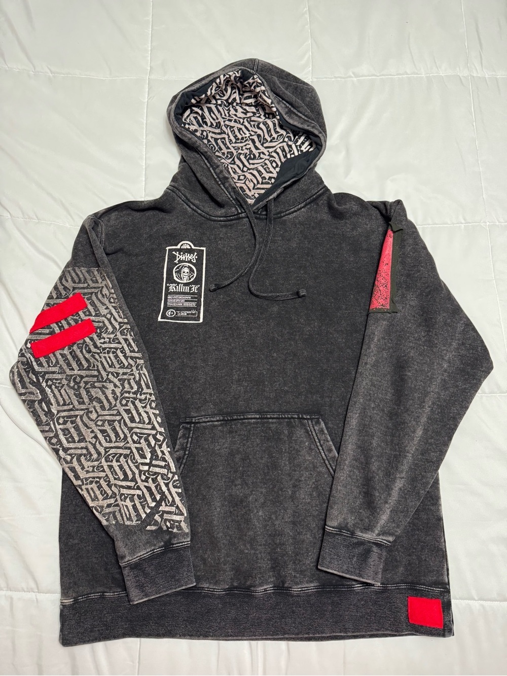 Dime “Killing it”Men's Dark Gray Hooded Sweatshirt